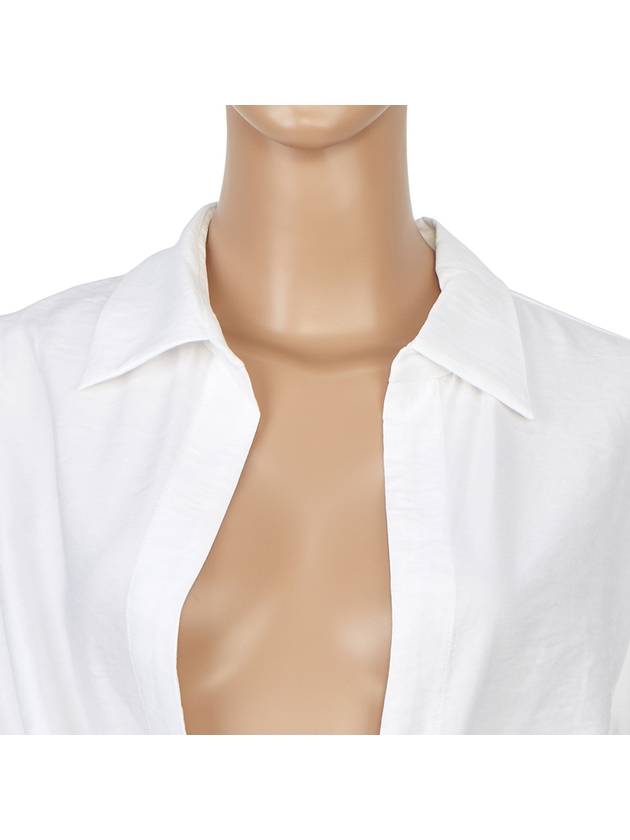 Le Chemise Bahia Tied Sash Shirt White - JACQUEMUS - BALAAN 8