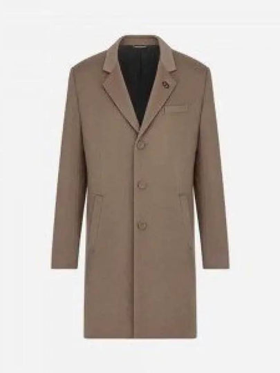 Logo Classic Cashmere Single Coat Brown - DIOR - BALAAN 2