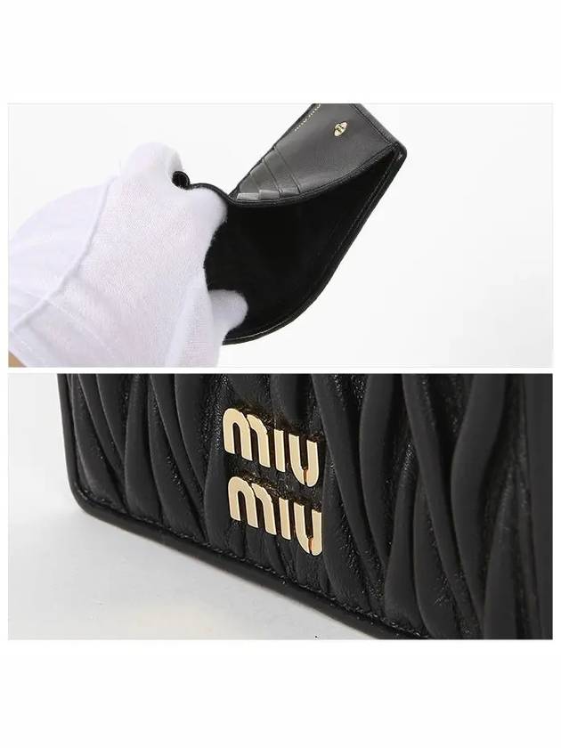 Matelasse Leather Half Wallet Black - MIU MIU - BALAAN 5