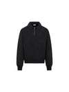 Logo Half Zip-up Oversized Long Sleeve Polo Shirt Black - DIOR - BALAAN 2