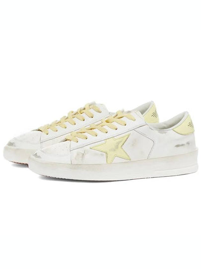 Men's Stardan Leather Yellow Tab Low Top Sneakers White - GOLDEN GOOSE - BALAAN 2