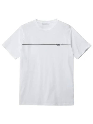 Logo Common Short Sleeve T-Shirt White - PRADA - BALAAN 1