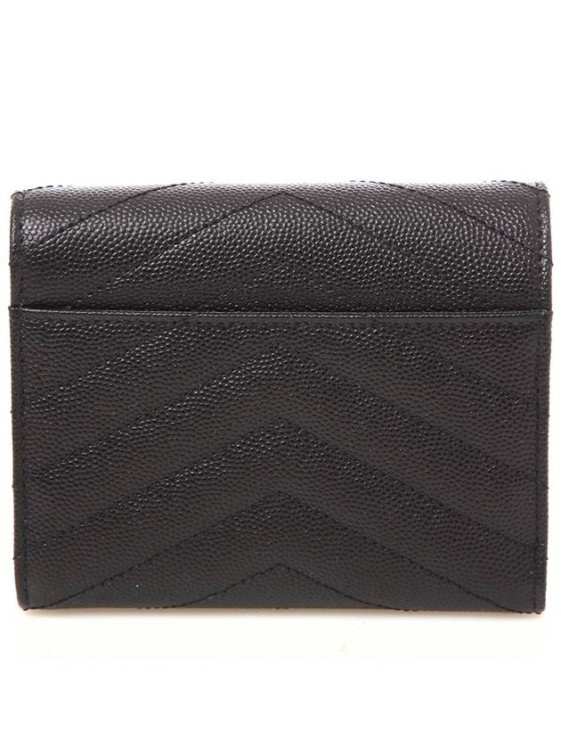 Matelasse Monogram Quilting Flap Half Wallet Black - SAINT LAURENT - BALAAN 4