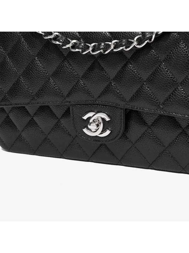 Classic Grained Calfskin Medium Shoulder Bag Black - CHANEL - BALAAN 3