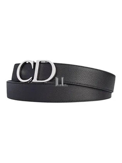 CD Logo Reversible Leather Belt Black Navy - DIOR - BALAAN 2