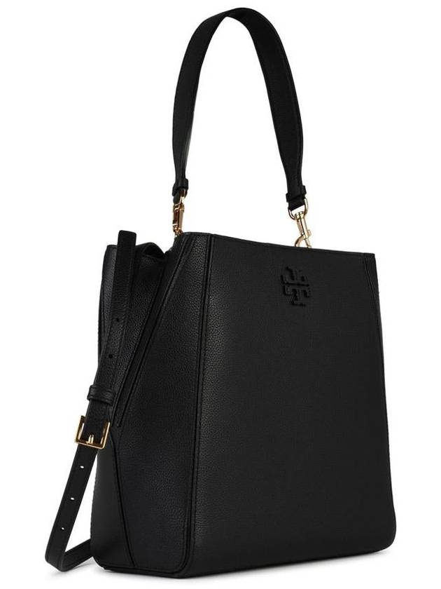 Logo Leather Bucket Bag Black - TORY BURCH - BALAAN 3