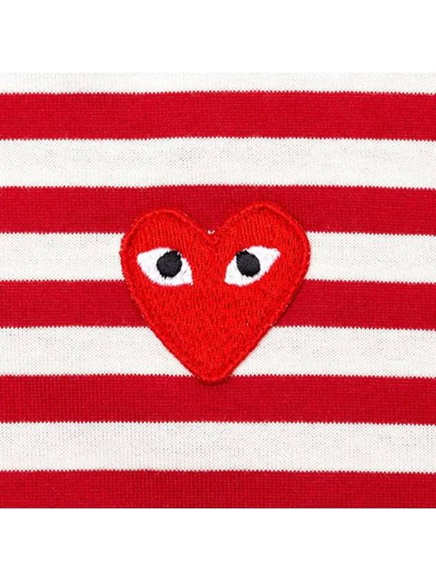 12th Anniversary Red Heart Stripe TShirt AZ T164 051 4 - COMME DES GARCONS - BALAAN 4