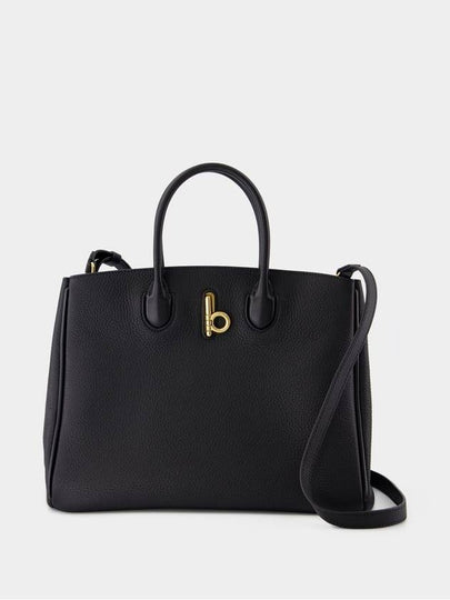 Rocking Horse Small Leather Tote Bag Black - BURBERRY - BALAAN 2