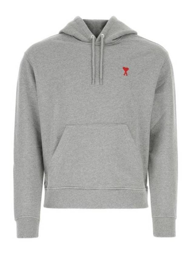 Heart Small Logo Hoodie Grey - AMI - BALAAN 2