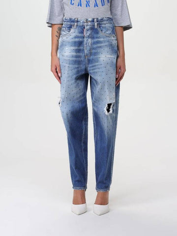 Jeans Dsquared2 in denim used con strass - DSQUARED2 - BALAAN 1