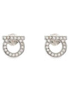 Gancini Crystal Small Earrings Silver - SALVATORE FERRAGAMO - BALAAN 2