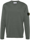 Raw Hand Cotton Crewneck Knit Top Dark Green - STONE ISLAND - BALAAN 1