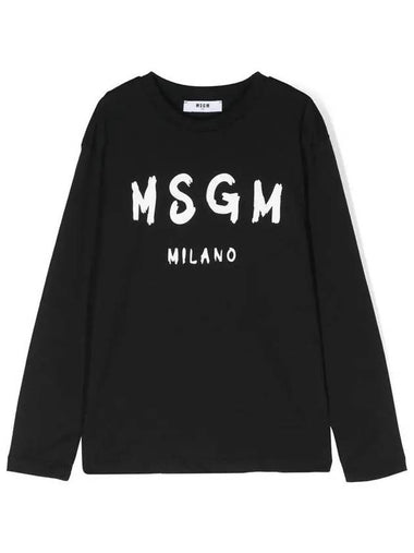 Kids Sketch Logo Long Sleeve T shirt Black - MSGM - BALAAN 1