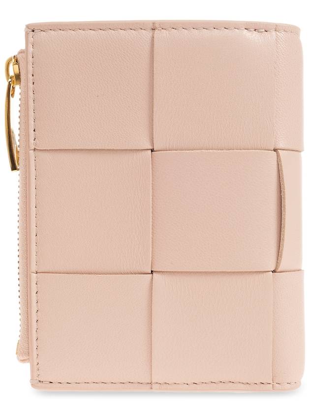 Cassette Zipper Bifold Half Wallet Light Pink - BOTTEGA VENETA - BALAAN 4