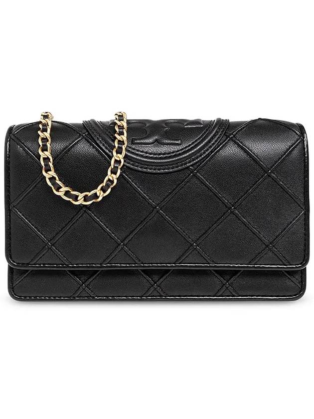 Fleming Soft Chain Long Wallet Bag Black - TORY BURCH - BALAAN 3