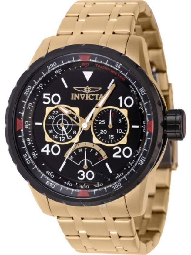 Invicta Aviator Retrograde GMT Quartz Black Dial Men's Watch 46985 - INVICTA - BALAAN 1