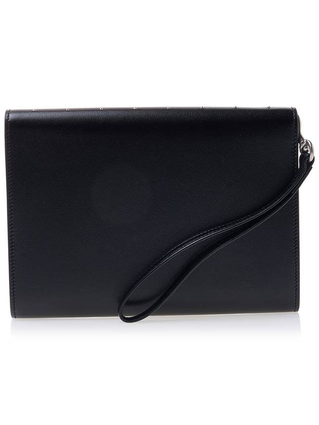 Cassandre Stud Clutch Bag Black - SAINT LAURENT - BALAAN 4