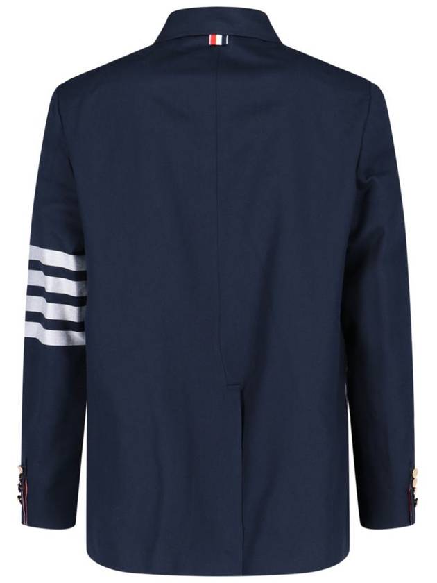 Cotton Suit 4 Bar Sports Double Coat Navy - THOM BROWNE - BALAAN 3