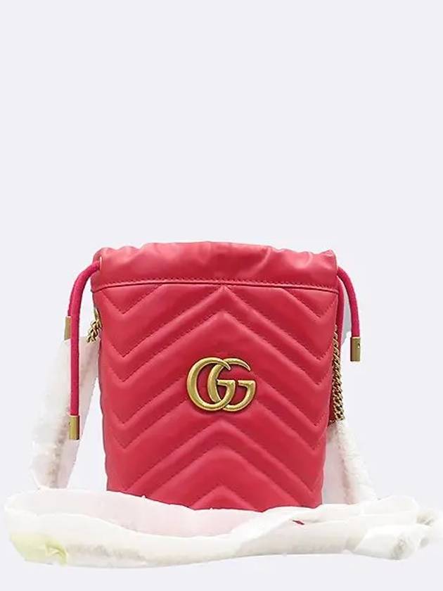 575163 Red leather GG Marmont mini bucket cross bag - GUCCI - BALAAN 2