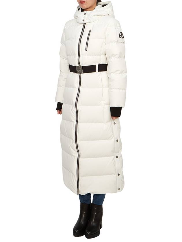 Cloud Belted Hooded Long Padded White - MOOSE KNUCKLES - BALAAN 4