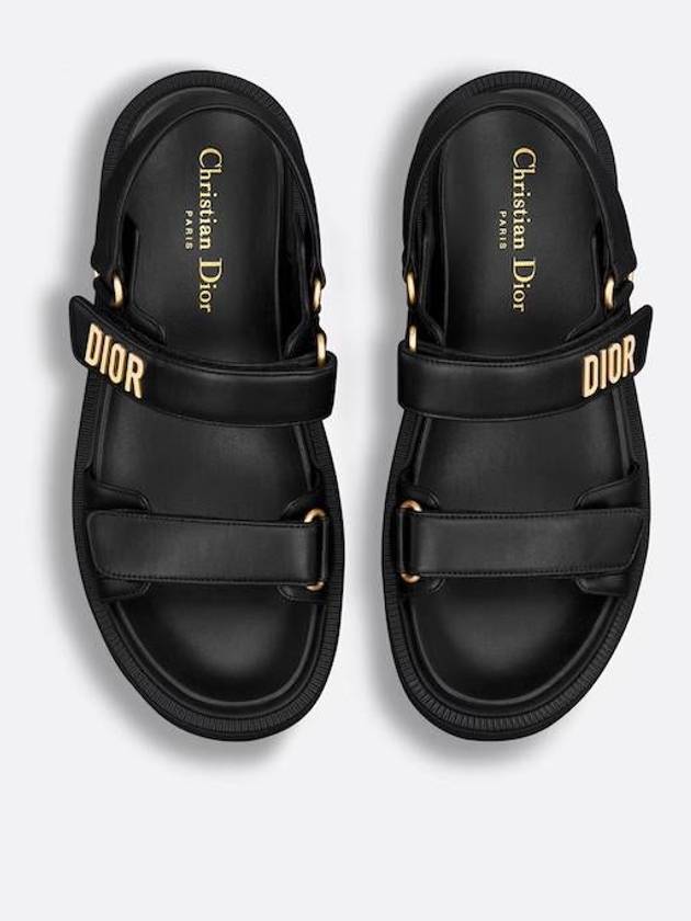 Dioract Platform Lambskin Sandals Black - DIOR - BALAAN 4