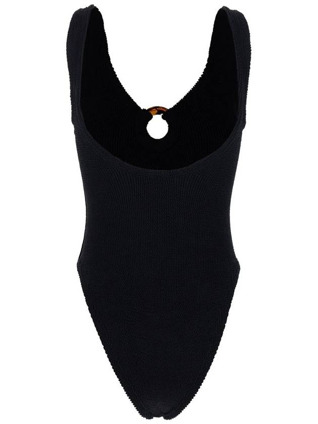 'Celine' Black One-Piece Swimsuit With Ring Detail In Stretch Polyamide Woman - HUNZA G - BALAAN 2