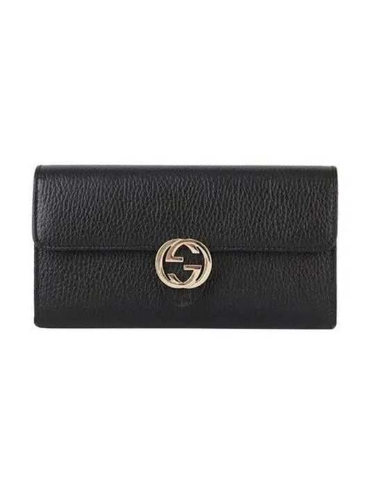 GG Interlocking Long Wallet Black - GUCCI - BALAAN 2