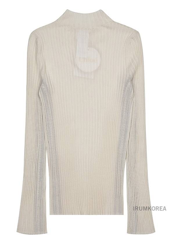 Crochet Mock Neck Knit Top White - CHLOE - BALAAN 3