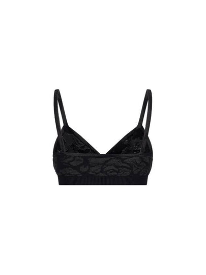 BLACK POLYESTER BLEND CROP TOP - BLUMARINE - BALAAN 2