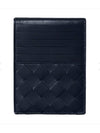 Intrecciato Woven Card Wallet Midnight Blue - BOTTEGA VENETA - BALAAN 2