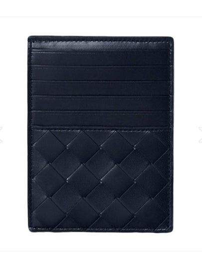 Intrecciato Woven Card Wallet Midnight Blue - BOTTEGA VENETA - BALAAN 2