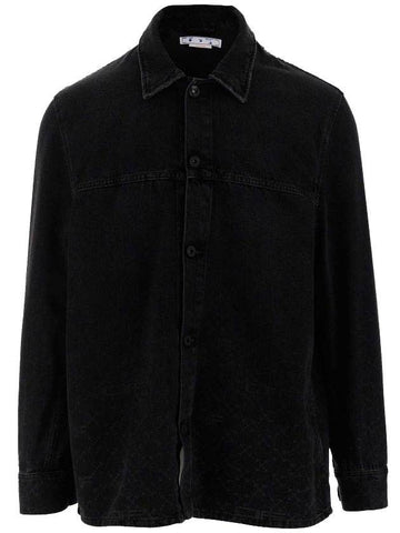 Monogram Denim Over Long Sleeve Shirt Black - OFF WHITE - BALAAN.