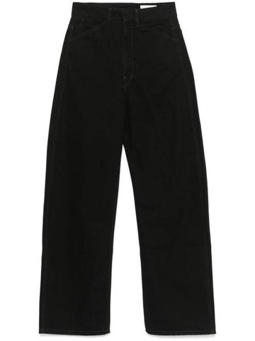 High Waist Curved Denim Jeans Black - LEMAIRE - BALAAN 1