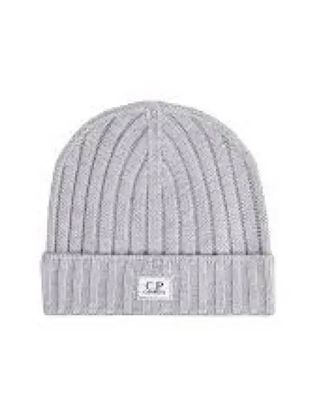 Extra Fine Merino Wool Logo Beanie Grey - CP COMPANY - BALAAN 2