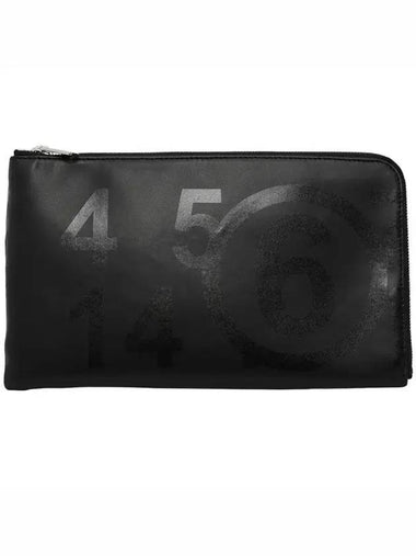 Stitch Number Logo Printing Clutch Bag Black - MAISON MARGIELA - BALAAN 1