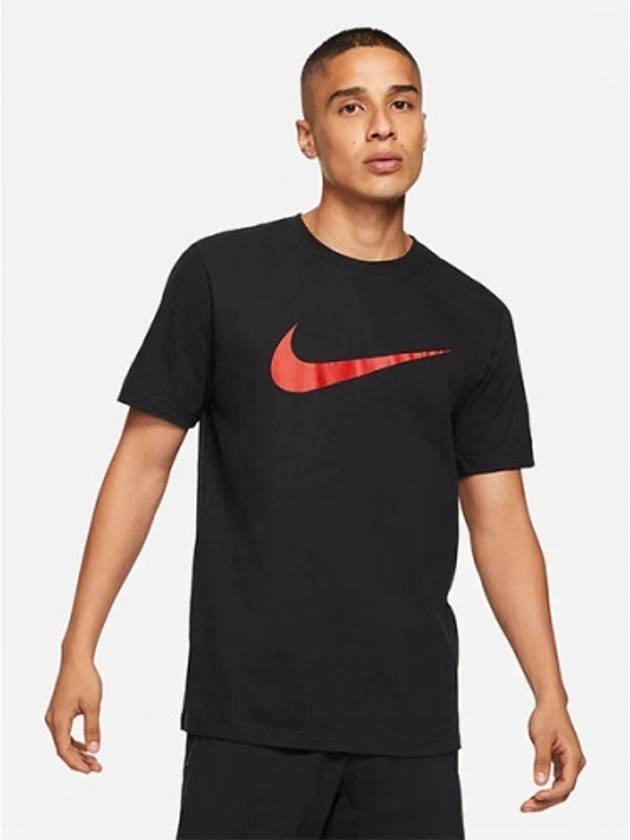 Authentic Swoosh Short Sleeve T-Shirt Black - NIKE - BALAAN 2