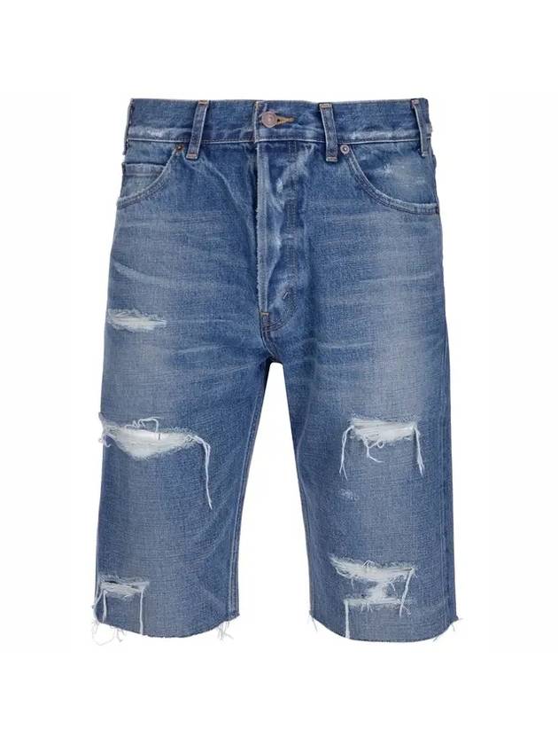 cut straight leg distressed shorts - CELINE - 1