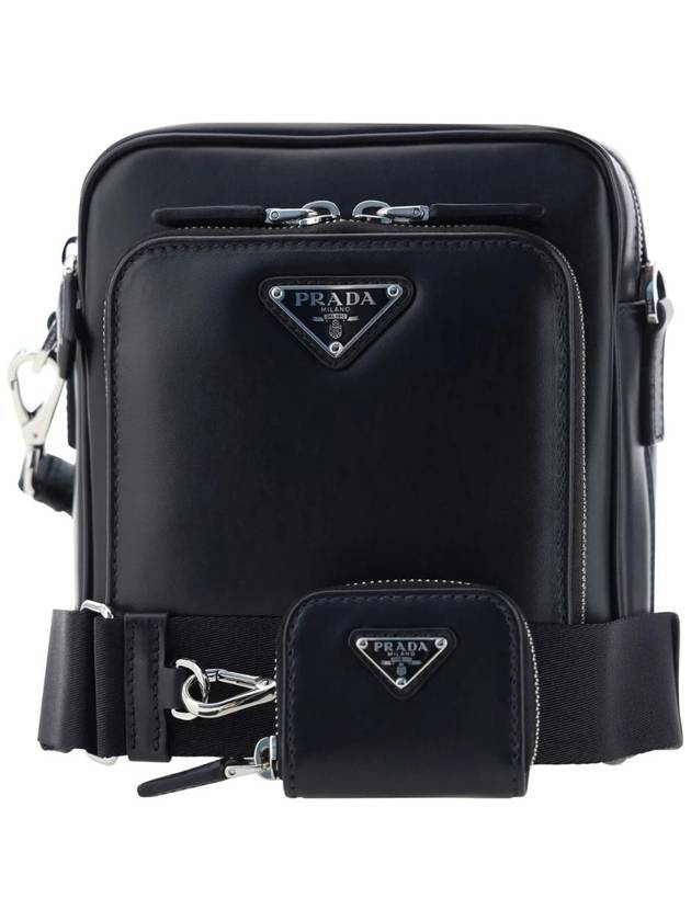 Triangle Metal Logo Shoulder Bag Black - PRADA - BALAAN 1