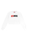 Logo Print Cotton Cropped Sweatshirt White - DIESEL - BALAAN 2