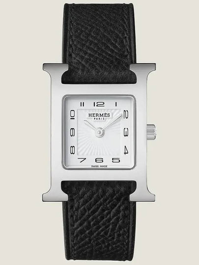 Women's Heure H Leather Band Watch Black - HERMES - BALAAN 2