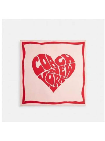 Heart Print Silk Bandana CU349 PKRD - COACH - BALAAN 1