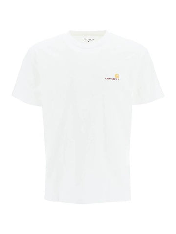 American Script Short Sleeve T-Shirt White - CARHARTT WIP - BALAAN 1