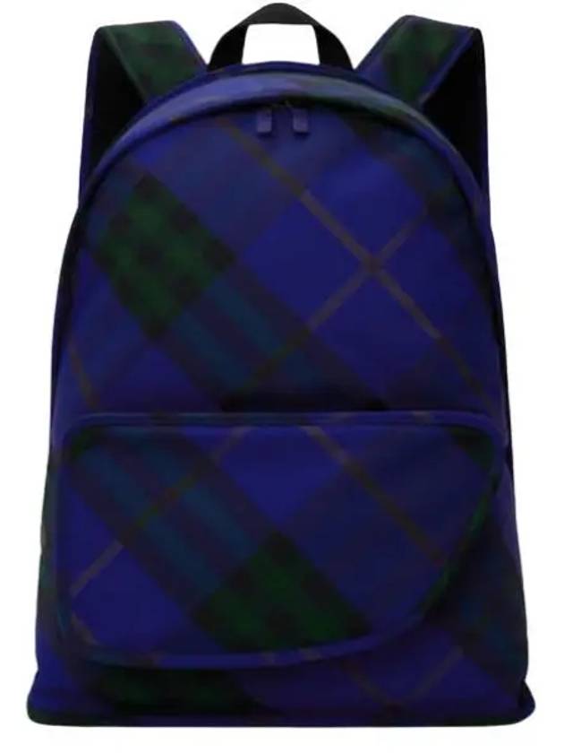 Shield Check Print Backpack Blue - BURBERRY - BALAAN 2