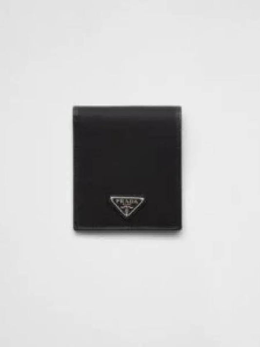 Triangle Logo Re-Nylon Half Wallet Black - PRADA - BALAAN 2