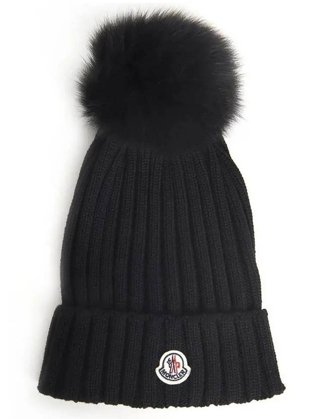 Pom Beanie Black 00219 00 03510 999 - MONCLER - BALAAN 1