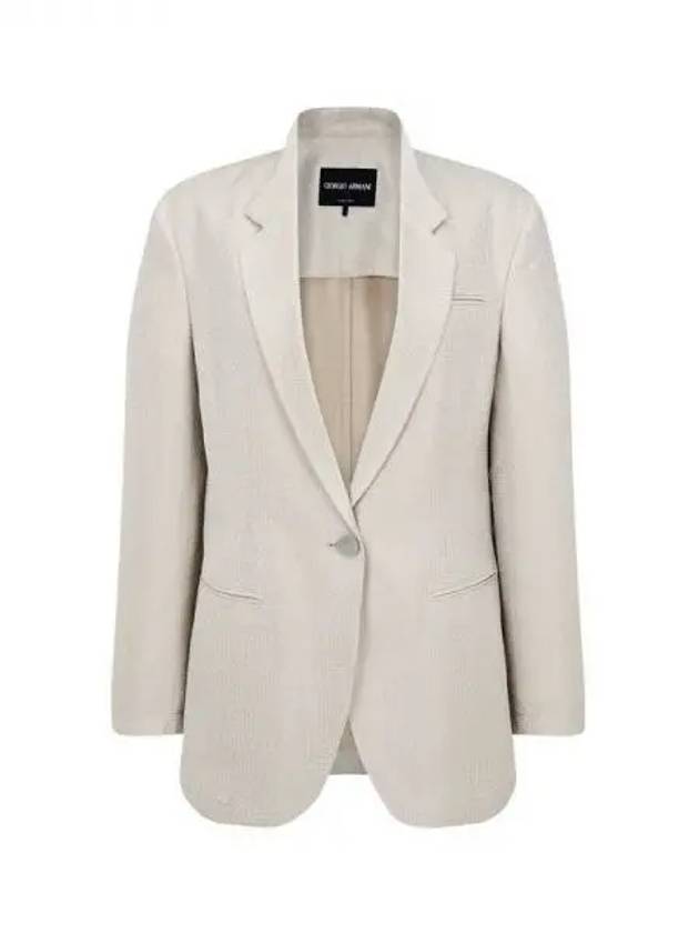 Women s glossy no cheat single jacket melange beige 270452 - GIORGIO ARMANI - BALAAN 1