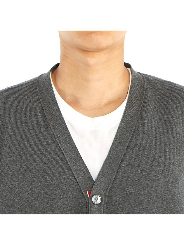 Milano Stitch 4-Bar Cardigan Medium Grey - THOM BROWNE - BALAAN 8