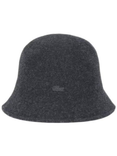 Woolmix knit bucket hat charcoal gray - LACOSTE - BALAAN 1