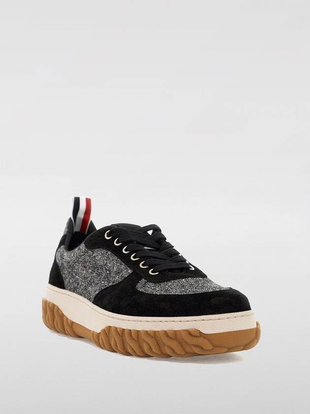 Letterman Tweed Low Top Sneakers Black - THOM BROWNE - BALAAN 3