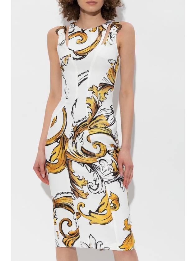 Versace Jeans Couture Dress With Outline Barocco Print, Women's, White - VERSACE - BALAAN 3